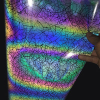 Film vinyle réfléchissant thermocollant PU coloré arc-en-ciel haute visibilité pour transfert thermique sur t-shirts, vêtements, logos, conception DIY et découpe