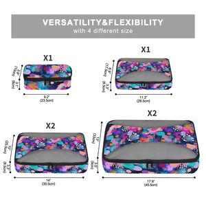 Travel Accessories Foldable Storage <b>Compression</b> Organizer <b>Bag</b> Dot Design 6 PCS Travel Organizer Luggage Organizers <b>Bags</b> Set - Product Image 2