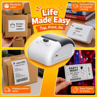 Mini-imprimante thermique portable transfrontalière pour étiquettes, imprimante de reçus et codes-barres compacte, pour usage domestique et bureautique, autocollants inclus