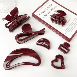 Advanced Sense Bright Surface <strong>Burgundy</strong> Plastic <strong>Hair</strong> Clips Women's <strong>Hair</strong> <strong>Accessories</strong> - Product Image 1