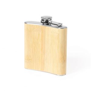 Bamboo Pattern Stainless Steel Hip Flask 170Ml Customized Logo Business Drinkware With <b>Gift</b> <b>Box</b> Eco-Friendly Portable - Product Image 2