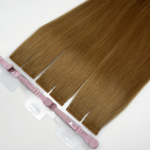 Extensions de cheveux humains Remy de qualité supérieure, super double drawn, invisibles, à bandes adhésives, brun foncé, de 18 à 28 pouces, tailles personnalisables - Product Image 4