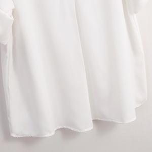 2025 estate nuova camicia di stile coreano <span class=keywords><strong>a</strong></span> <span class=keywords><strong>maniche</strong></span> corte elegante Hong Kong All-Match Top ampia <span class=keywords><strong>con</strong></span> collo <span class=keywords><strong>a</strong></span> <span class=keywords><strong>maniche</strong></span> <span class=keywords><strong>a</strong></span> <span class=keywords><strong>pipistrello</strong></span> tinta unita in Chiffon - Product Image 4