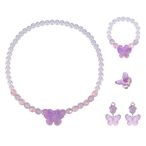 Set di orecchini di perle a farfalla simpatici cartoni animati per bambini - Product Image 1