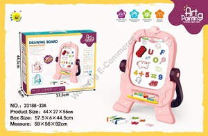 Lavagna Pieghevole Cancellabile per Bambini, Cavalletto da Disegno Fai-da-Te, Giocattolo Educativo per Scrittura e Disegno - Product Image 6