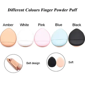 OEM ODM Free Sample Concealer Foundation Blending Sponge Air Cushion Mini Finger Pointed Powder Puff Sponge Small For Makeup