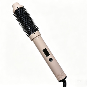 <span class=keywords><strong>Brosse</strong></span> <span class=keywords><strong>ronde</strong></span> <span class=keywords><strong>chauffante</strong></span> fabriquée en Chine avec un barillet en titane, technologie infrarouge à ions négatifs, outil de coiffage lissant sans frisottis, écran LED - Product Image 1