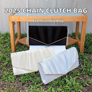 กระเป๋าคลัทช์สะพายข้างทรงสี่เหลี่ยมผืนผ้าลายยุโรปย้อนยุค ทำจากโพลีเอสเตอร์แบบพกพา เป็นมิตรกับสิ่งแวดล้อม เหมาะสำหรับงานแต่งงาน ปี 2025 - Product Image 3