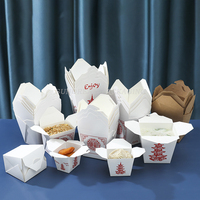 Boîte à doner personnalisée en carton, style pagode chinoise, micro-ondable, pour plats à emporter, avec logo