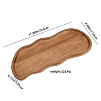 Plateau en bois d'acacia écologique anti-brûlure créatif plateau de tapis de ménage jetable pour gâteau aux fruits secs Snack Party-Maker