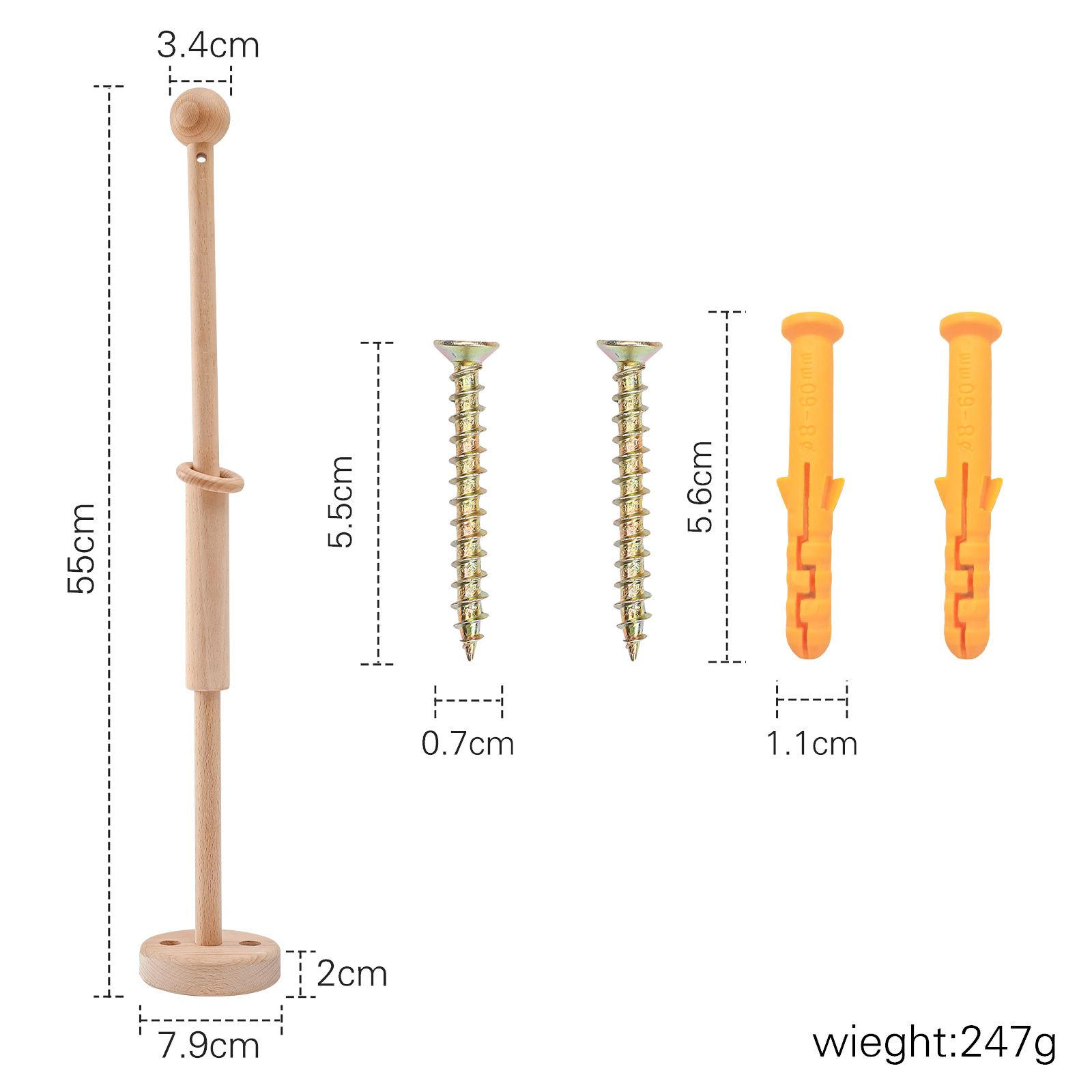 Support rond de bedbell pour l'installation de mur