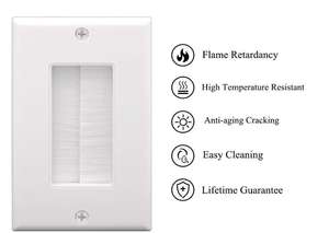 ブラシウォールプレート1ポートキーストーンフェイスプレート115X70mm,壁プレートUSAタイプ2ポートフェイスプレート - Product Image 2