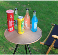 Table de pique-nique de camping Petite table ronde Table basse ultra légère noire portable