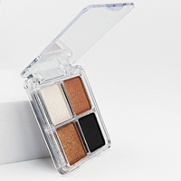 Palette d'ombres à paupières quatre couleurs avec logo personnalisé Palette d'ombres à paupières mates scintillantes longue durée et imperméables à haute teneur en pigments