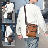 Sac à bandoulière pour homme en cuir PU, sac messager rétro vintage de luxe avec logo personnalisé WEIXIER, résistant à l'eau