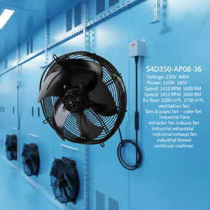 Ventilateur axial <span class=keywords><strong>de</strong></span> refroidissement AC ebmpapst S4D350-AP08-36 230V 400V 130W 180W 1410RPM 1600RPM 3280m³/h 3730m³/h Connexion D/Y - Product Image 2