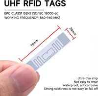 Autocollant RFID UHF pré-imprimé code à barres double technologie de numérisation pour la gestion des stocks d'hôtels stockage de données étanche de 10 ans