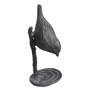 Piccola ghisa rivestita in polvere statuetta resistente alle intemperie Mini passero decorativo per la casa e <span class=keywords><strong>il</strong></span> giardino in metallo fatto a mano - Product Image 1