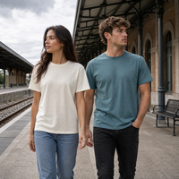 T-shirt 100 % coton, service de vente en gros direct usine pour la fabrication sur mesure (longueur, tour de poitrine, tissu et grammage), fabrication de marque