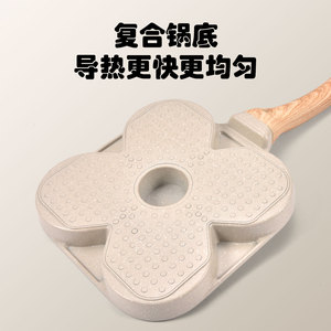 Egg Burger <b>Pan</b> Non-Stick Fry <b>Pan</b> With Wooden Handle And Speckled Coating For Household Use - Product Image 5