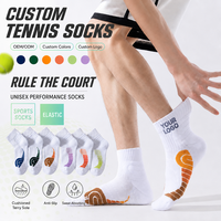 Chaussettes de sport en coton Qiangyi avec logo personnalisé OEM pour hommes et femmes, 144N, épaisses, en tissu éponge, antidérapantes, absorbant la transpiration, chaussettes de tennis