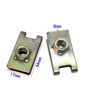 Support de plaque d'immatriculation en métal pour voiture, filetage 6mm, 34x17mm, pour remplacement et réparation de voiture - Product Image 1