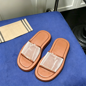 Luxury Fashion Customizable Slide <b>Sandals</b> Transparent Mesh Band Summer Footwear Open toe slides with EVA outsole Summer slippers - Product Image 1