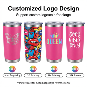 Vasos Personalizados al por Mayor, Libres <span class=keywords><strong>de</strong></span> BPA, <span class=keywords><strong>de</strong></span> 20 oz, <span class=keywords><strong>de</strong></span> Doble Pared, Aislados, <span class=keywords><strong>de</strong></span> Acero Inoxidable, con Tapas |   Envío DDP a EE. UU. - Product Image 2