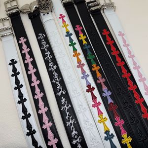 <span class=keywords><strong>Ceinture</strong></span> en <span class=keywords><strong>cuir</strong></span> CH pour hommes, style rétro, personnalisée, colorée, jeune, avec boucle en alliage étoile classique et croix ancienne, vente en gros - Product Image 4