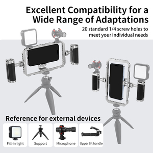 Support de téléphone portable en alliage d'aluminium Mamen avec 2 supports en silicone pour prise de vue stable, support de caméra portable - Product Image 3