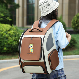 Hi Parrot Pet <b>Backpack</b> Large Capacity Breathable Foldable Carrier For <b>Cats</b> Dogs Travel Use - Product Image 1