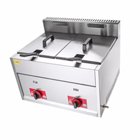 Offre Spéciale Friteuse Professionnelle à Gaz Double Cuve en Acier Inoxydable pour Frites et Poulet – Équipement de Restauration