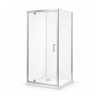 Porte de douche d'angle à charnière pivotante, cabine carrée 800-1000mm, verre trempé 5-6mm, cadre chromé, enclos de salle de bain sur mesure