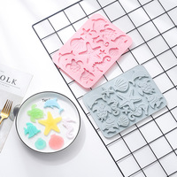 Moules à gâteau en silicone antiadhésifs sur le thème des animaux marins, de qualité alimentaire, réutilisables, mignons, en silicone magnétique, pour chocolat, bonbons et glaces DIY