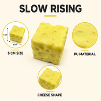 Jouets Squishy en forme de cube de fromage en mousse PU à rebond lent pour soulager le stress et l'anxiété au quotidien
