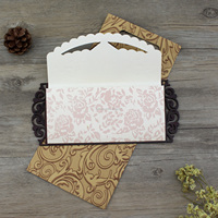 Belles cartes d'invitation de mariage en bois découpées au laser en forme de coeur cartes de menu d'invitations d'anniversaire personnalisées