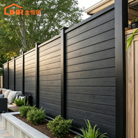 Panneaux de clôture pleine intimité en aluminium thermolaqué noir, clôture extérieure solide pour villa, jardin, usage résidentiel