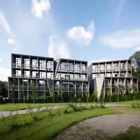 Bâtiment de bureaux en structure acier pour parc industriel avec grand plancher ouvert, plan de maison modulaire en EPS, immeuble de bureaux