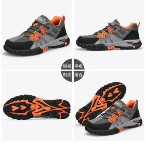 Chaussures de sécurité antidérapantes, anti-écrasement, anti-perforation, avec embout en acier, insert en plastique pour embout, pour usage en usine, unisexe, en cuir microfibre, vente chaude - Product Image 3