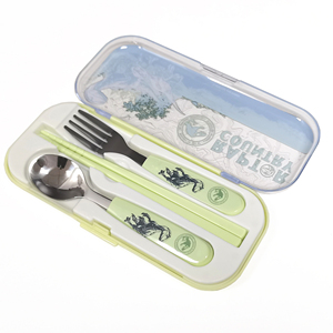 Cartoon Theme Cartoon Printing Transfer Cutlery Funny Kids Cutlery Set with case