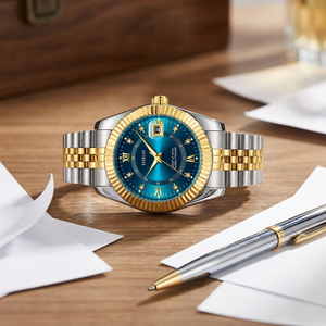 Neue Hochwertige Trendige Herren-Armbanduhr aus Edelstahl-Legierung, 20mm Zifferblatt, Quarzwerk, 30M Wasserdicht, Elegant und Lässig - Product Image 1