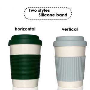 Food Grade Travel Mug Customized Drink Coffee Bamboo Fiber <b>Reusable</b> Round Bottom Plastic Drinks <b>Cup</b> 12Oz 15Oz - Product Image 4