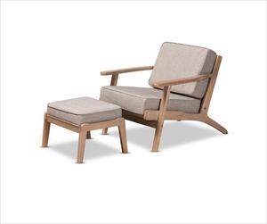 <span class=keywords><strong>Fauteuil</strong></span> moderne nordique en bois massif avec pouf et coussin en <span class=keywords><strong>tissu</strong></span>, idéal <span class=keywords><strong>pour</strong></span> salon, chambre, balcon ou villa - Product Image 6