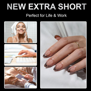 Faux ongles <span class=keywords><strong>en</strong></span> <span class=keywords><strong>amande</strong></span>, couverture complète, ultra-fins, sans couture, style mat mignon, pas besoin de lime/polissage, extensions d'ongles, pointes - Product Image 4