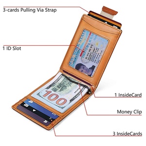 Hot Sale Front Pocket <b>Wallets</b> <b>RFID</b> <b>Blocking</b> Minimalist Slim Leather Money Clip <b>Wallet</b> for Men - Product Image 3