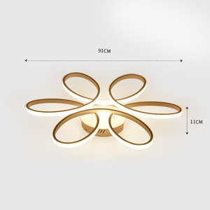 Venta caliente Simple minimalista flor forma iluminación techo moderno hogar luces candelabros interior oro aluminio LED techo Lihgt - Product Image 2