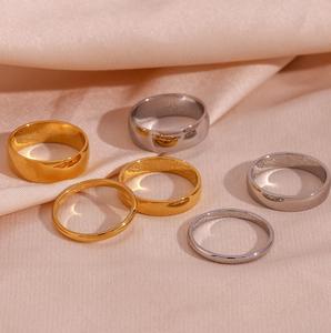 Minimalist 18k Gold Plated Jewelry Stainless Steel <b>Rings</b> Jewelry Women Basic Fashion Jewelry <b>Rings</b> - Product Image 4