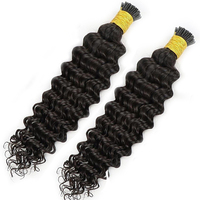 Extensions de cheveux Microlink Cheveux vierges brésiliens Bouclés I Tip Cheveux humains Kératine froide Fusion Stick Tip Extension