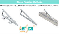 Kit de Montaje de Paneles Solares sin Rieles, Triangular, de Aluminio para Techo, con Abrazaderas Solares, Precio de Fábrica |   Letrero Artístico