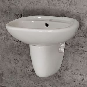 Sades Wandmontiertes Waschbecken Einlochbecken 500x420mm Einteiliges Keramikbecken - Product Image 1
